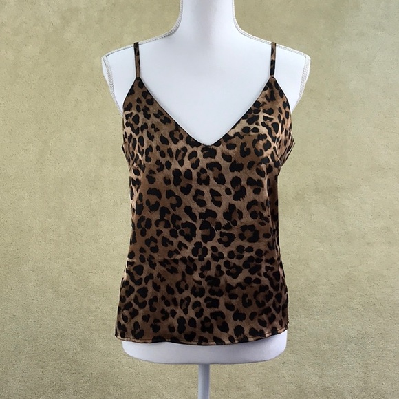 ASOS Women Spotted Animal Leopard Print Copped Cami Size 6 - Picture 1 of 6